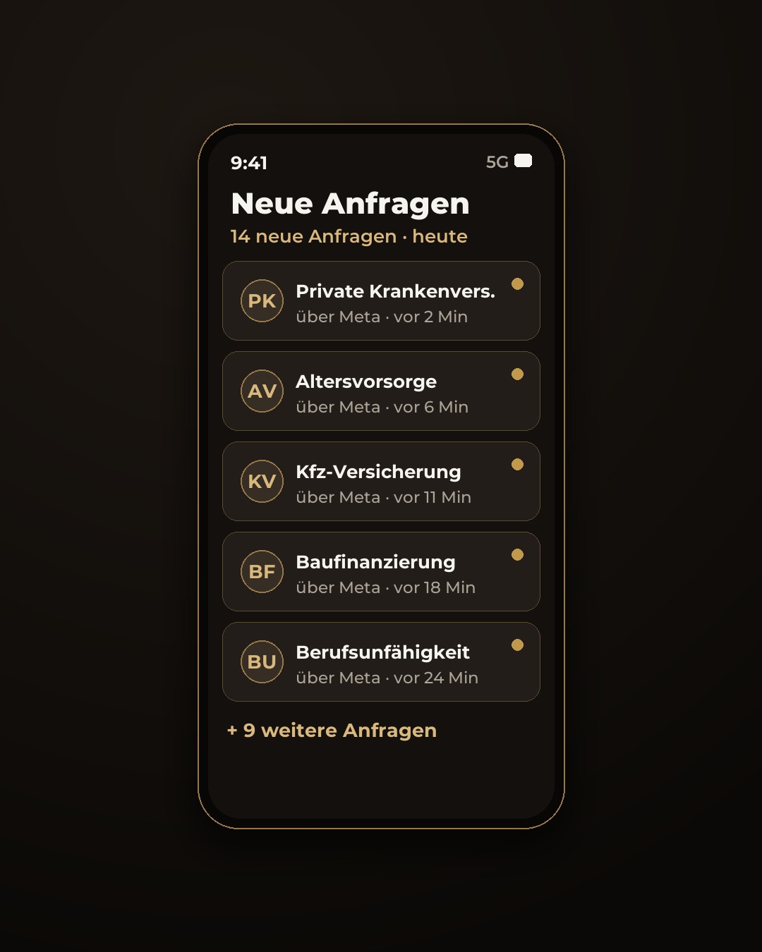 Smartphone mit vielen neuen Kundenanfragen über Meta